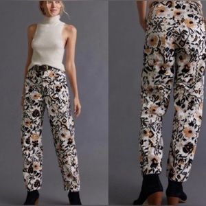 Anthropologie Barrel Pant allover patterned loose fit cargo size 8